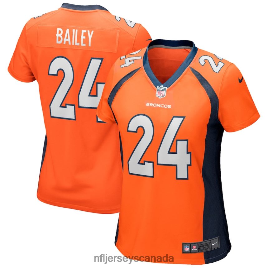 Women Denver Broncos Champ Bailey Nike Orange Game Retired Player Jersey Clothing NFL TBXFR62856