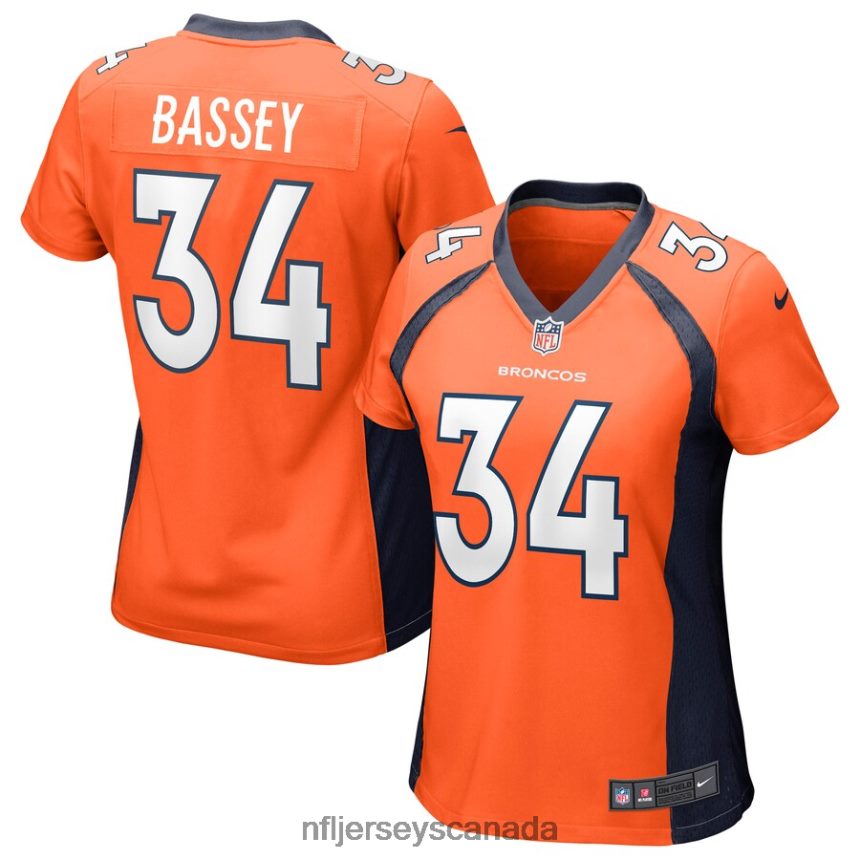 Women Denver Broncos Essang Bassey Nike Orange Game Jersey Clothing NFL TBXFR66667