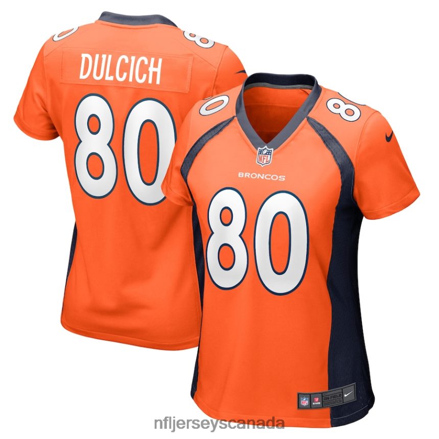 Women Denver Broncos Greg Dulcich Nike Orange Game Player Jersey Clothing NFL TBXFR63719