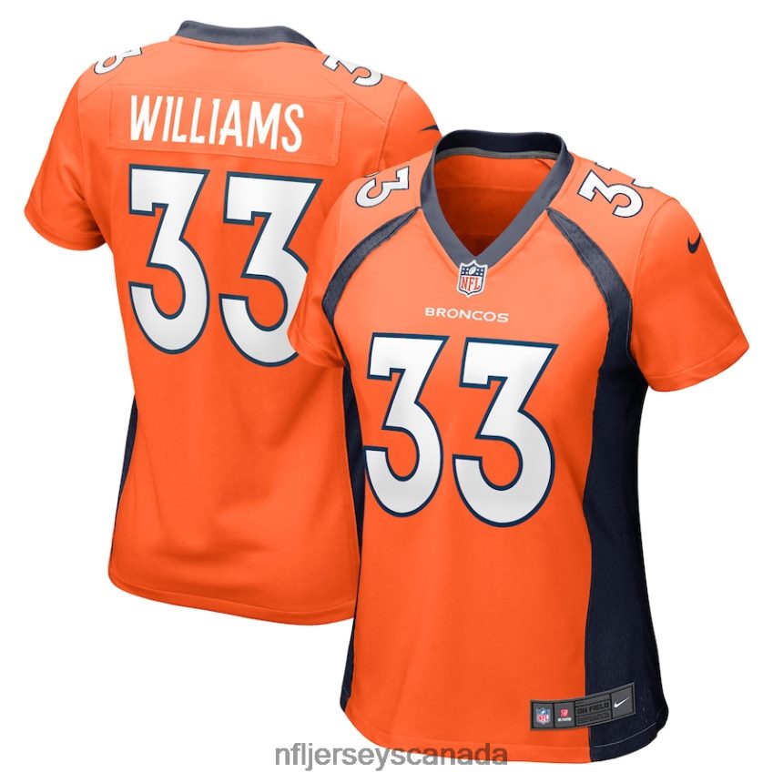 Women Denver Broncos Javonte Williams Nike Orange Nike Game Jersey Clothing NFL TBXFR63710
