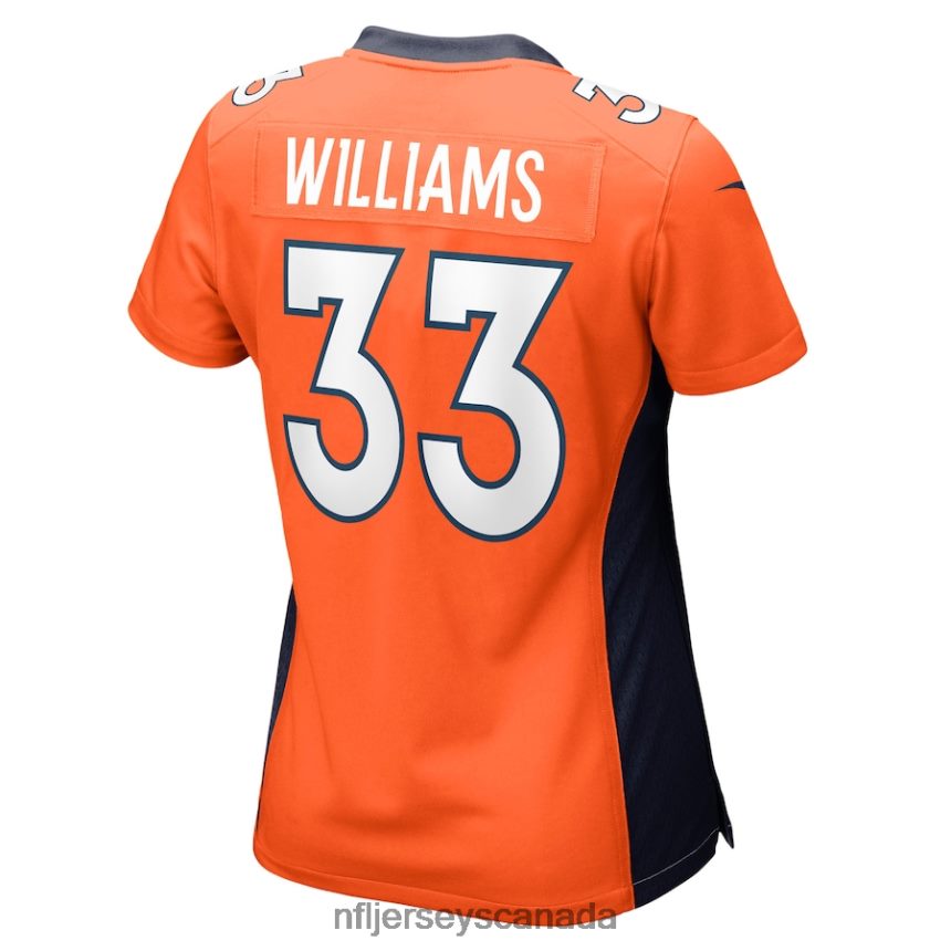 Women Denver Broncos Javonte Williams Nike Orange Nike Game Jersey Clothing NFL TBXFR63710