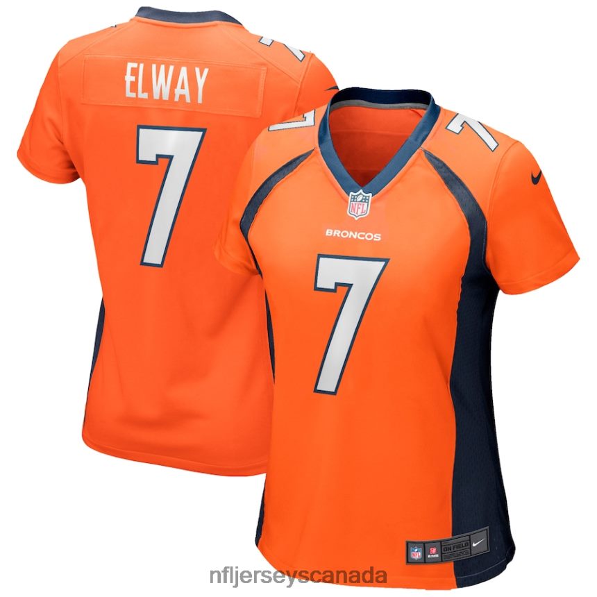 Women Denver Broncos John Elway Nike Orange Game Retired Player Jersey Clothing NFL TBXFR61270