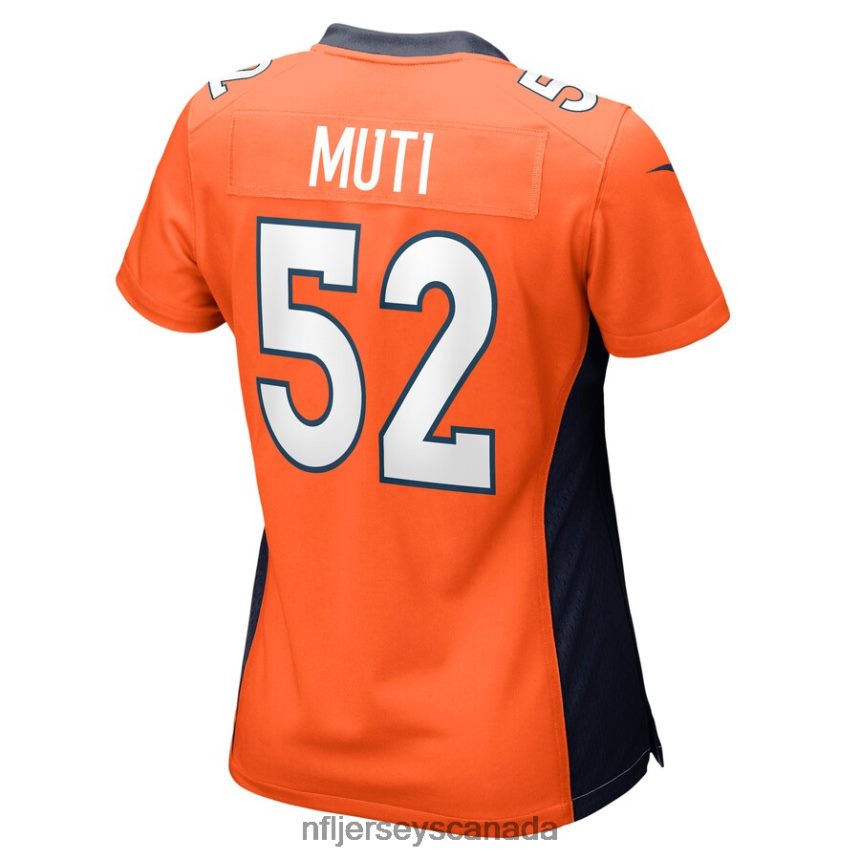 Women Denver Broncos Netane Muti Nike Orange Nike Game Player Jersey Clothing NFL TBXFR65995
