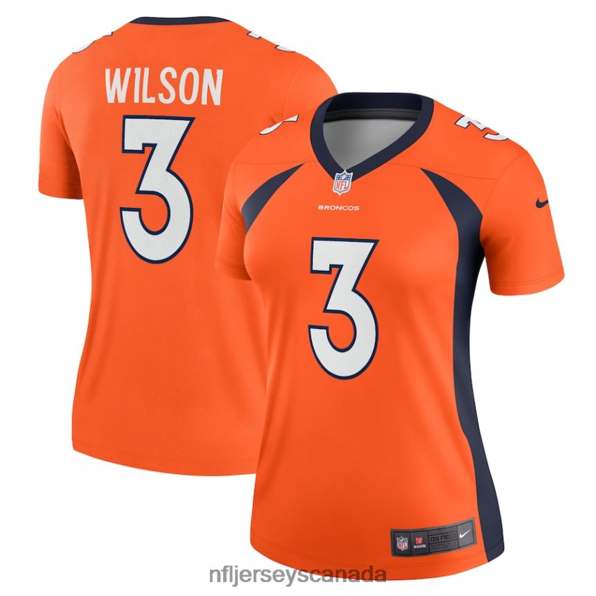 Women Denver Broncos Russell Wilson Nike Orange Alternate Legend Jersey Clothing NFL TBXFR6435