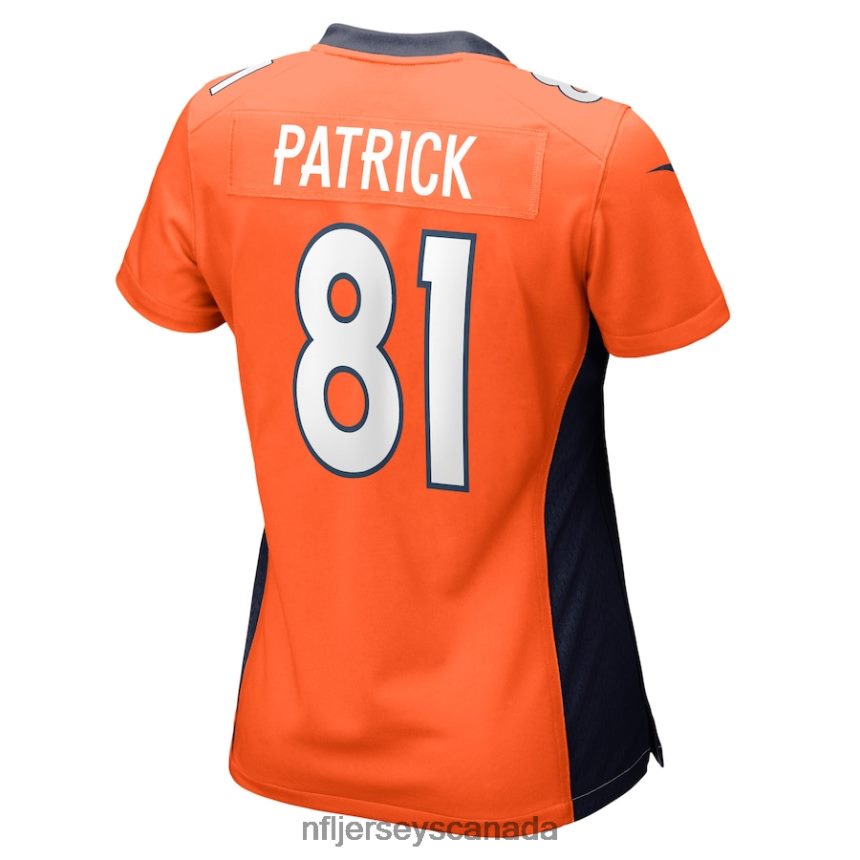 Women Denver Broncos Tim Patrick Nike Orange Game Jersey Clothing NFL TBXFR64600