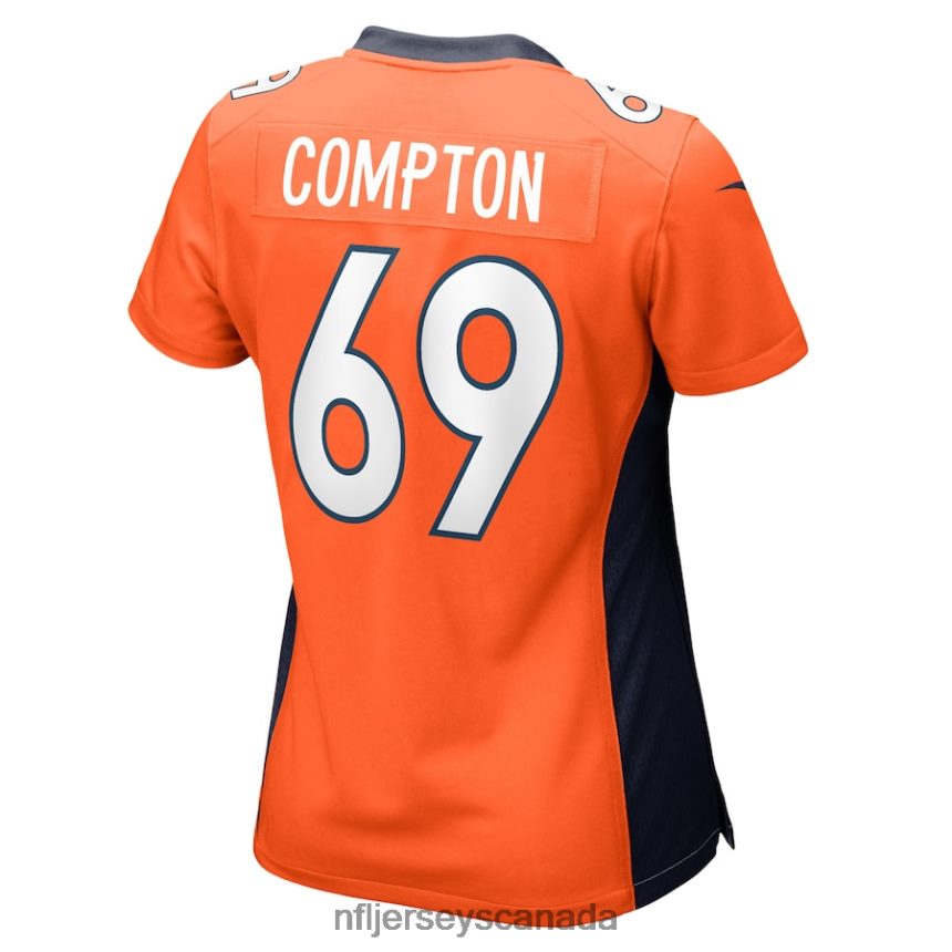 Women Denver Broncos Tom Compton Nike Orange Game Player Jersey Clothing NFL TBXFR66260