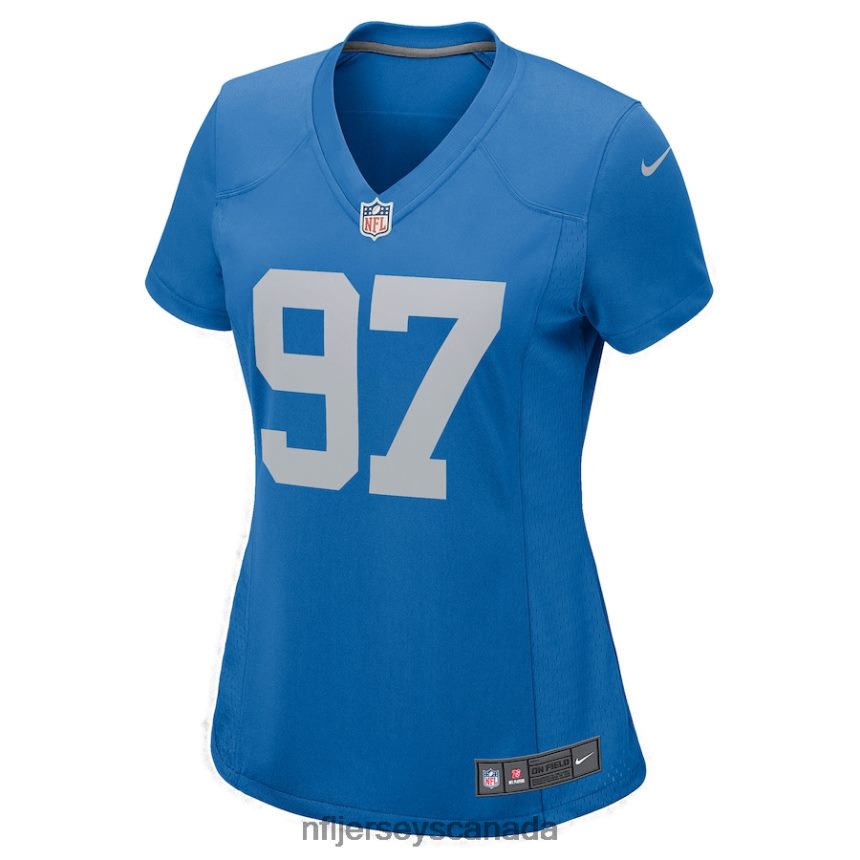 Women Detroit Lions Aidan Hutchinson Nike Blue Alternate Game Jersey Clothing NFL TBXFR61651