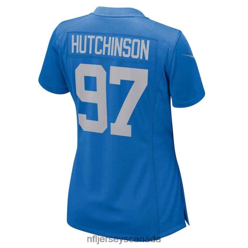 Women Detroit Lions Aidan Hutchinson Nike Blue Alternate Game Jersey Clothing NFL TBXFR61651
