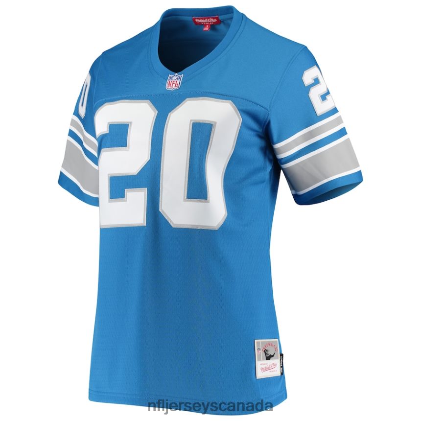 Women Detroit Lions Barry Sanders Mitchell  Ness Blue 1996 Legacy Replica Jersey Clothing NFL TBXFR62679
