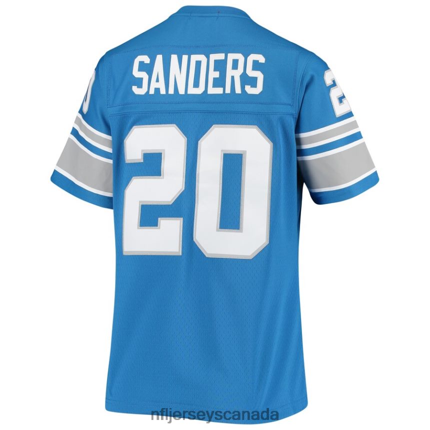 Women Detroit Lions Barry Sanders Mitchell  Ness Blue 1996 Legacy Replica Jersey Clothing NFL TBXFR62679