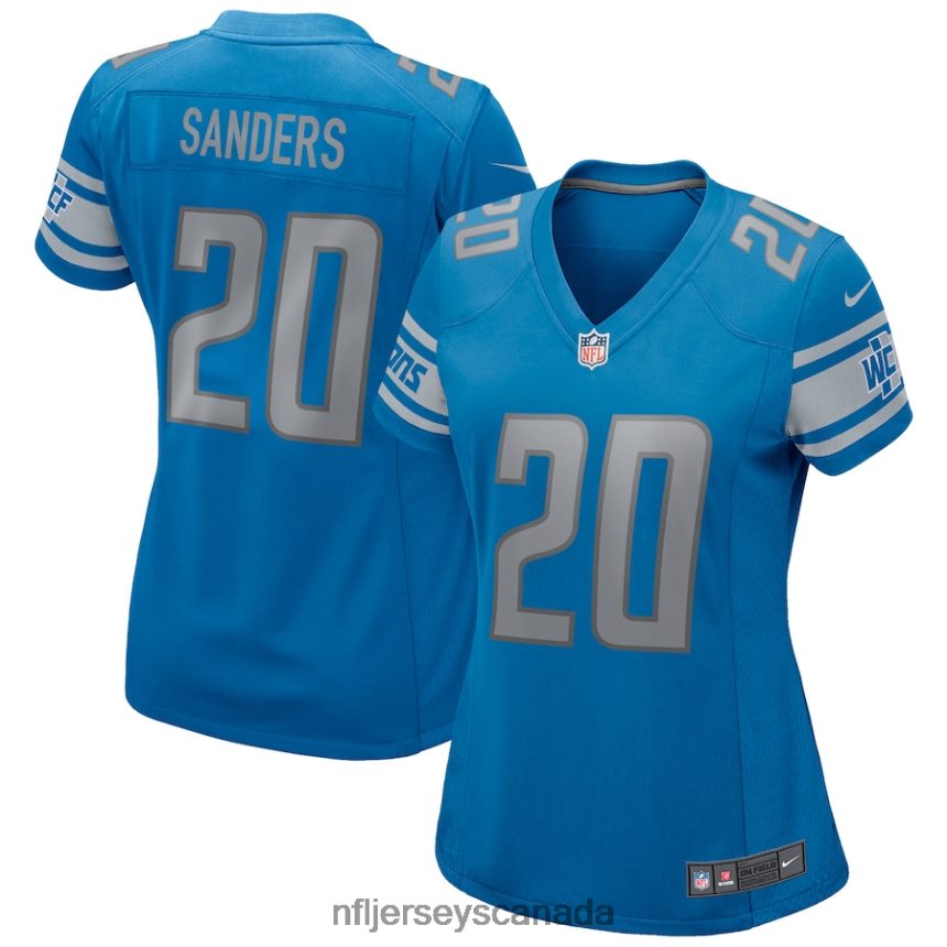Women Detroit Lions Barry Sanders Nike Blue Game Retired Player Jersey Clothing NFL TBXFR61953