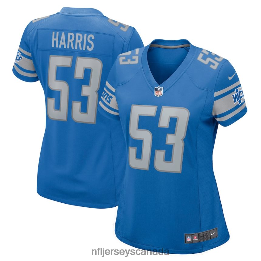 Women Detroit Lions Charles Harris Nike Blue Nike Game Jersey Clothing NFL TBXFR64849