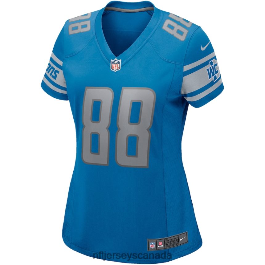 Women Detroit Lions Charlie Sanders Nike Blue Game Retired Player Jersey Clothing NFL TBXFR64164