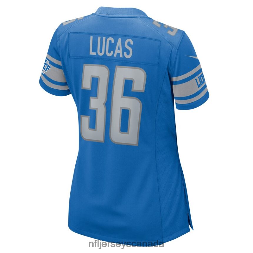 Women Detroit Lions Chase Lucas Nike Blue Player Game Jersey Clothing NFL TBXFR65501