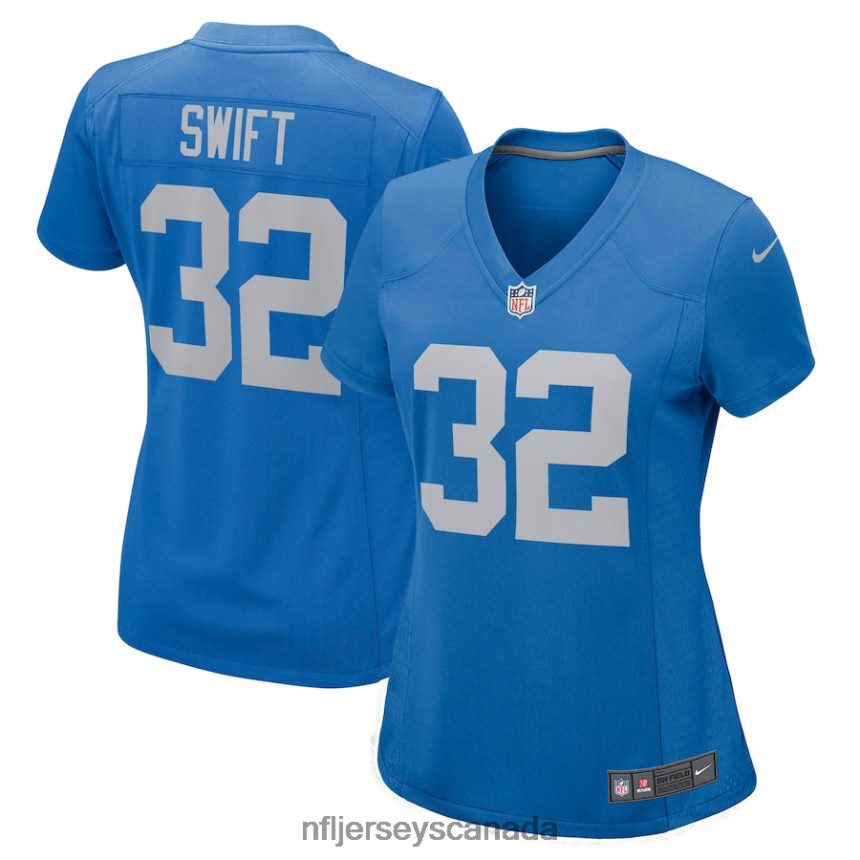 Women Detroit Lions DAndre Swift Nike Blue Game Player Jersey Clothing NFL TBXFR62721