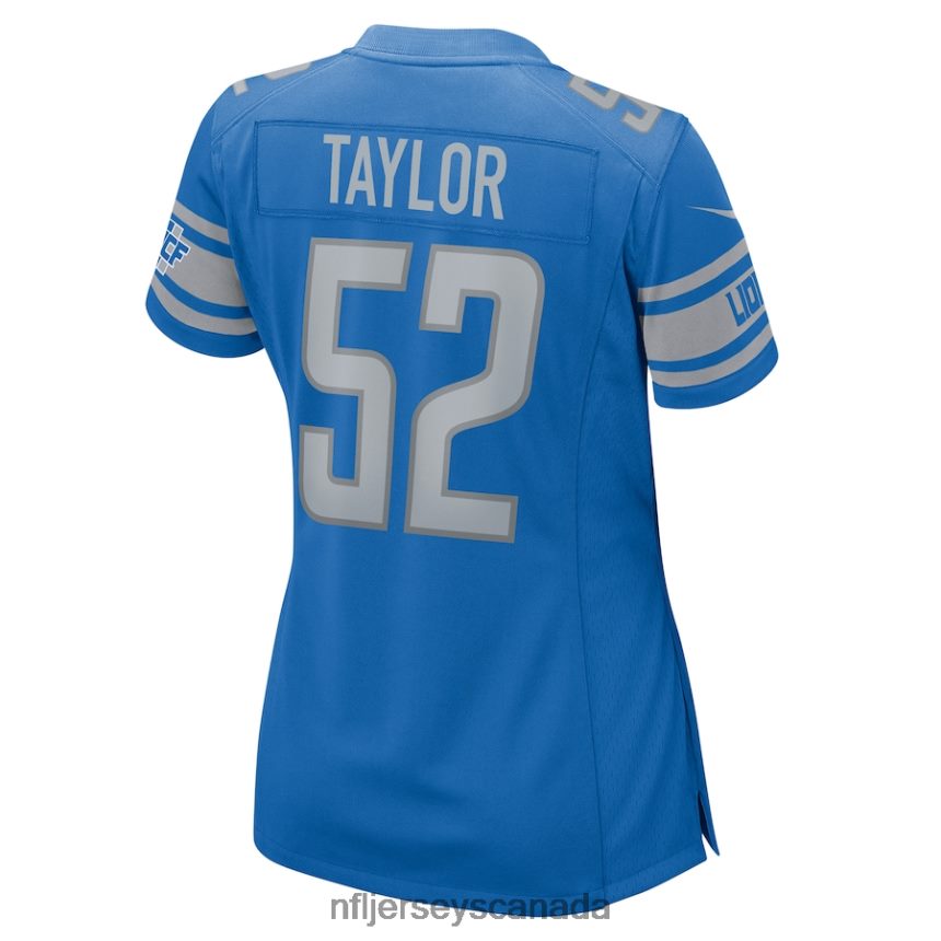 Women Detroit Lions Demetrius Taylor Nike Blue Home Game Player Jersey Clothing NFL TBXFR65562