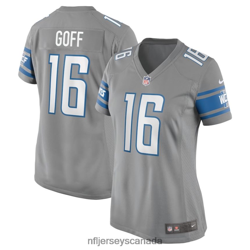 Women Detroit Lions Jared Goff Nike Silver Game Jersey Clothing NFL TBXFR61894