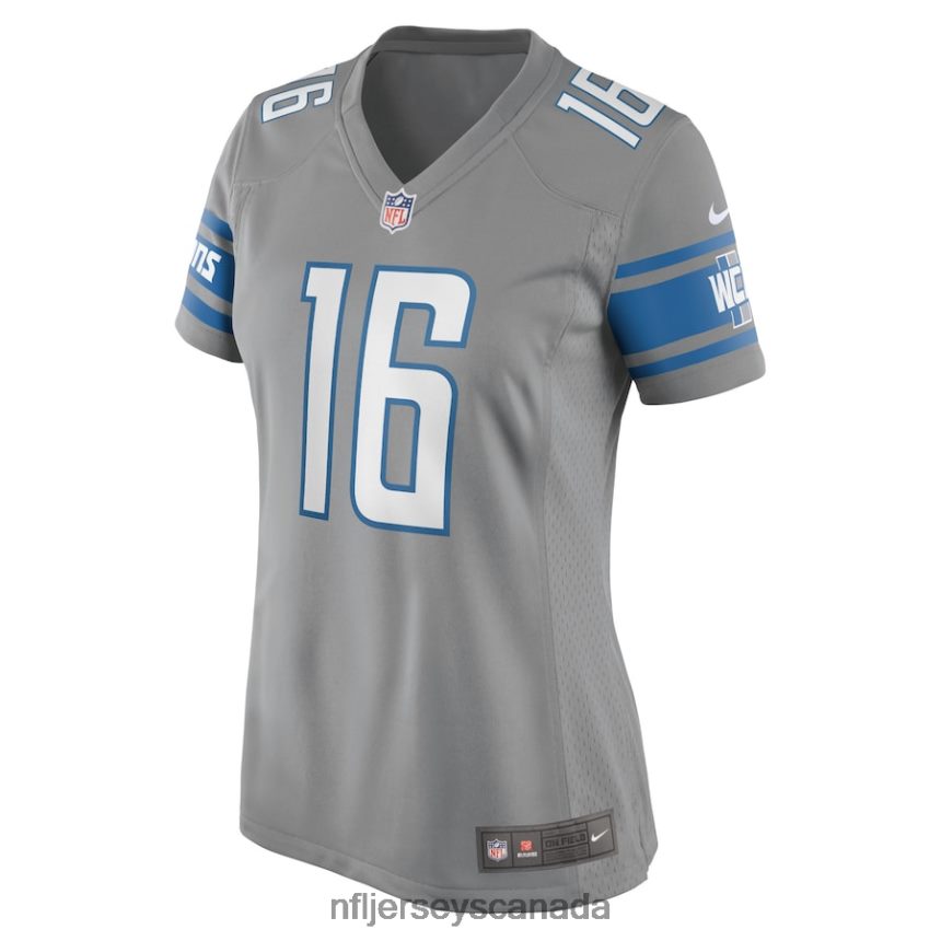 Women Detroit Lions Jared Goff Nike Silver Game Jersey Clothing NFL TBXFR61894