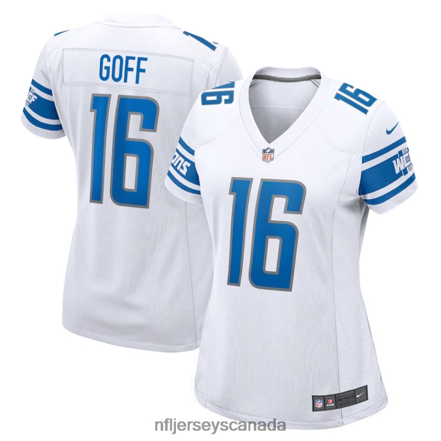 Women Detroit Lions Jared Goff Nike White Game Player Jersey Clothing NFL TBXFR61305