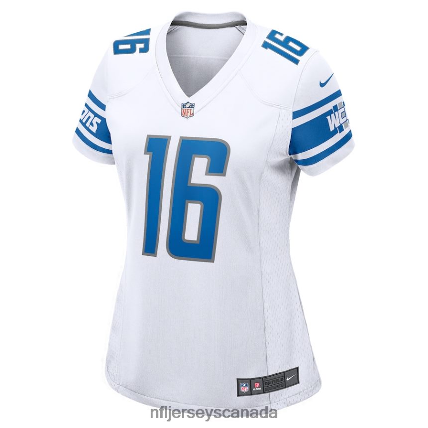 Women Detroit Lions Jared Goff Nike White Game Player Jersey Clothing NFL TBXFR61305