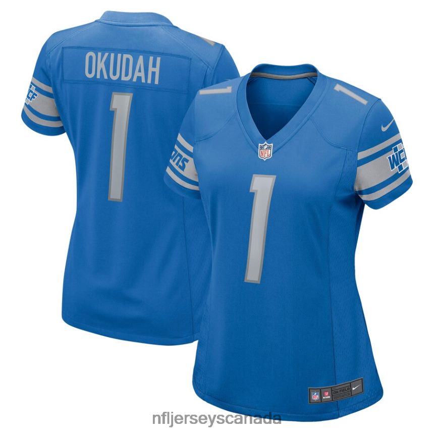 Women Detroit Lions Jeff Okudah Nike Blue Game Jersey Clothing NFL TBXFR65537
