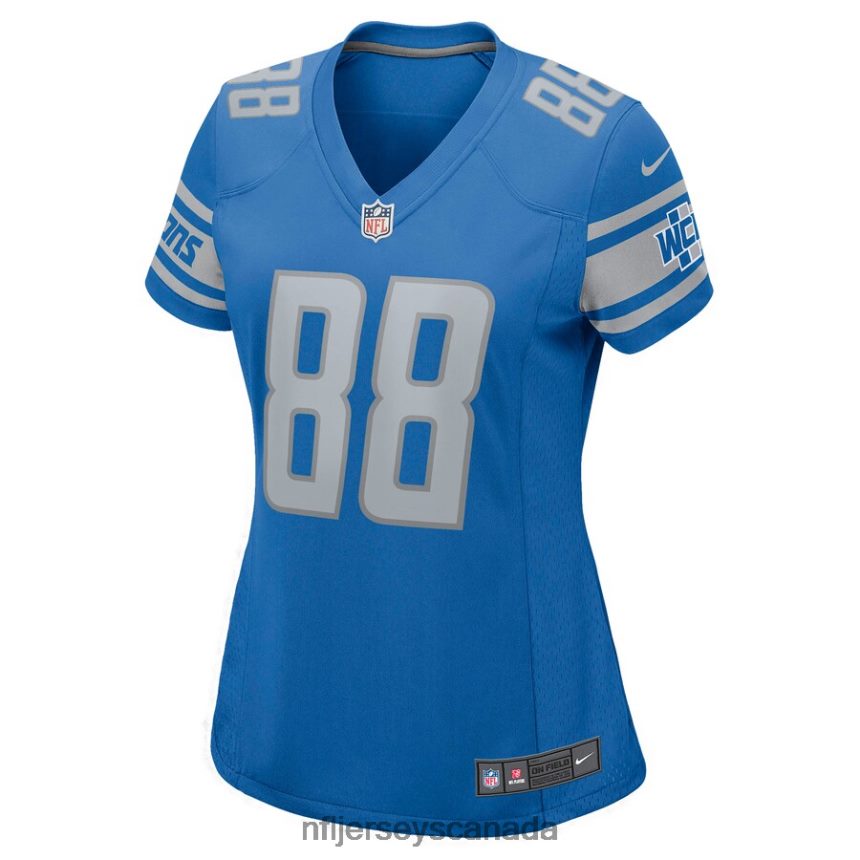 Women Detroit Lions Jim Cain Nike Blue Retired Player Jersey Clothing NFL TBXFR65532