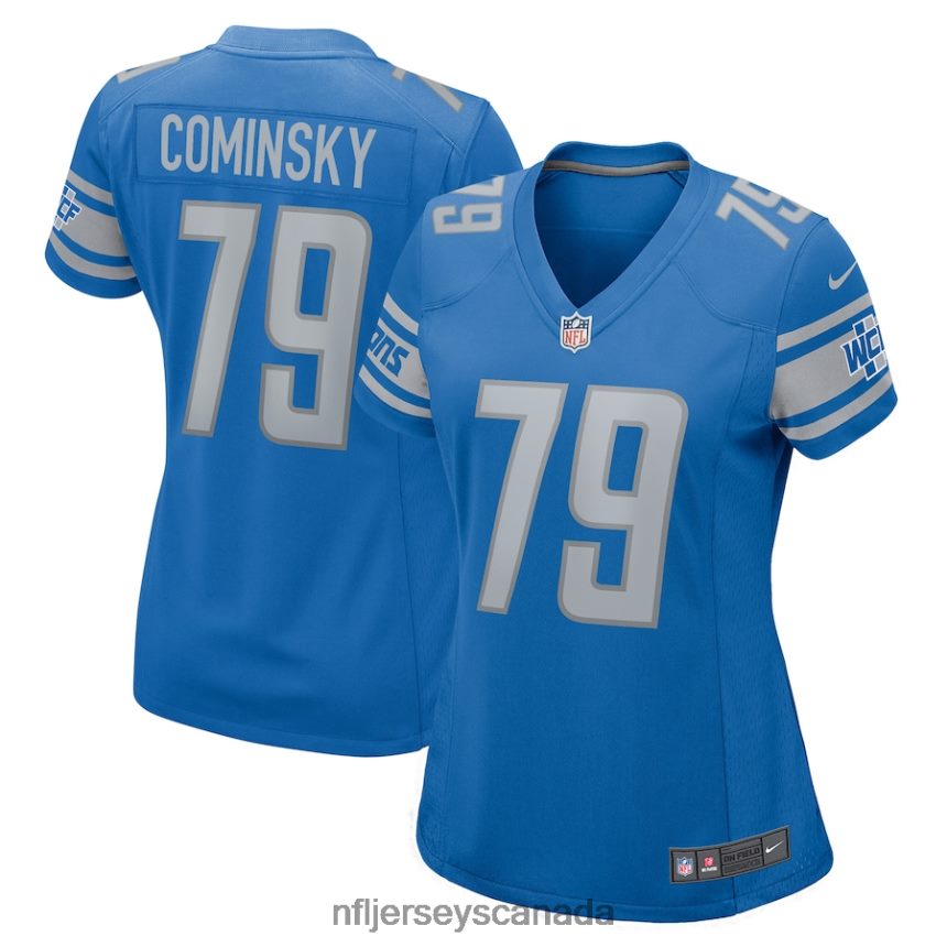 Women Detroit Lions John Cominsky Nike Blue Player Game Jersey Clothing NFL TBXFR65528