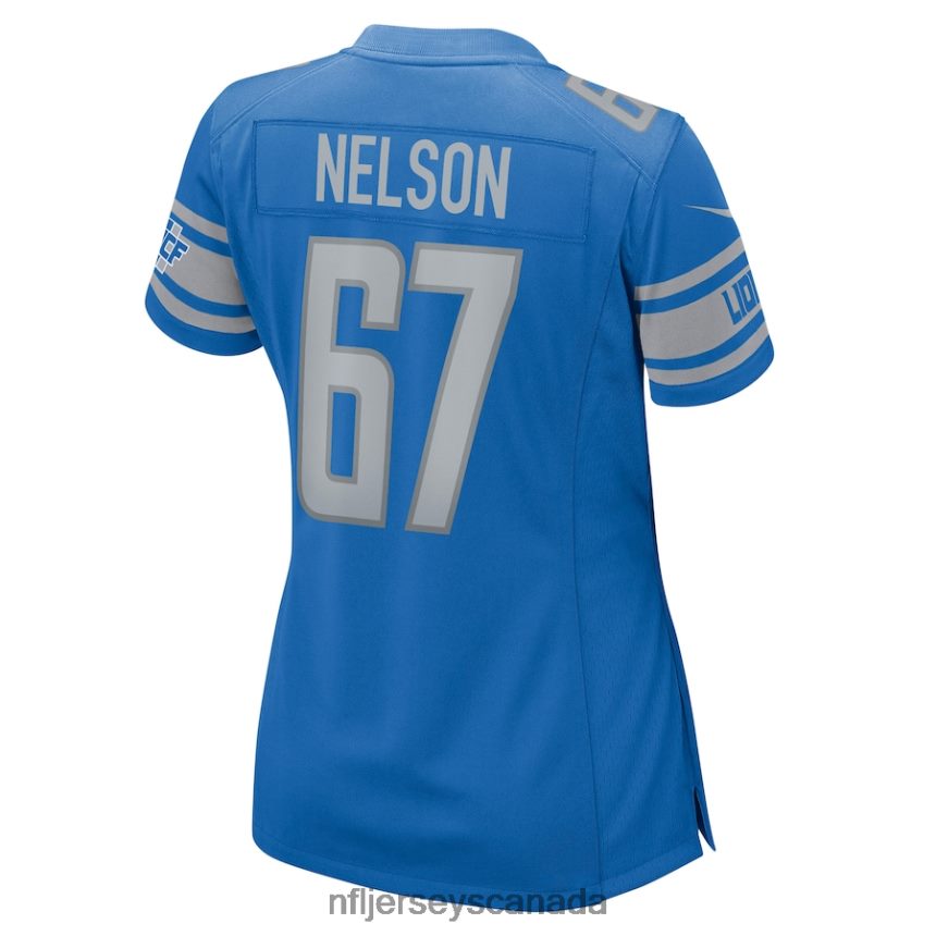 Women Detroit Lions Matt Nelson Nike Blue Game Jersey Clothing NFL TBXFR65524