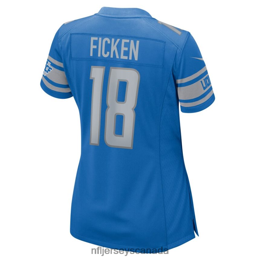 Women Detroit Lions Sam Ficken Nike Blue Home Game Player Jersey Clothing NFL TBXFR65565