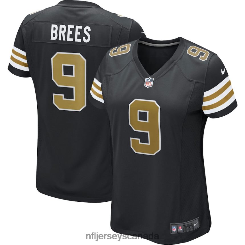 Women Drew Brees New Orleans Saints Nike Black Alternate Game Jersey Clothing NFL TBXFR62918