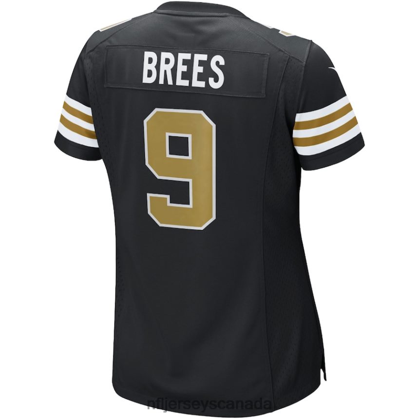 Women Drew Brees New Orleans Saints Nike Black Alternate Game Jersey Clothing NFL TBXFR62918