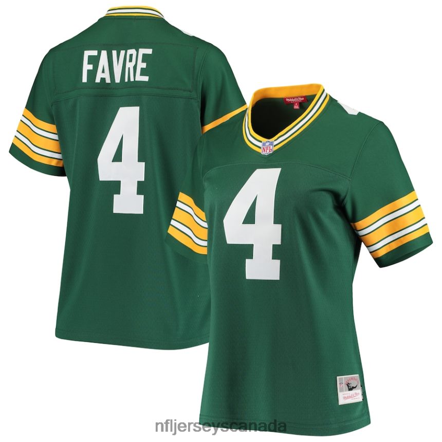 Women Green Bay Packers Brett Favre Mitchell  Ness Green 1996 Legacy Replica Player Jersey Clothing NFL TBXFR61564