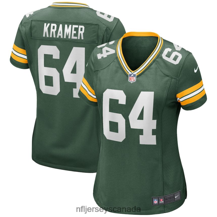 Women Green Bay Packers Jerry Kramer Nike Green Game Retired Player Jersey Clothing NFL TBXFR65544