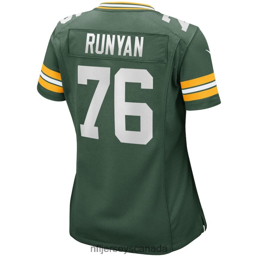 Women Green Bay Packers Jon Runyan Nike Green Game Jersey Clothing NFL TBXFR65313
