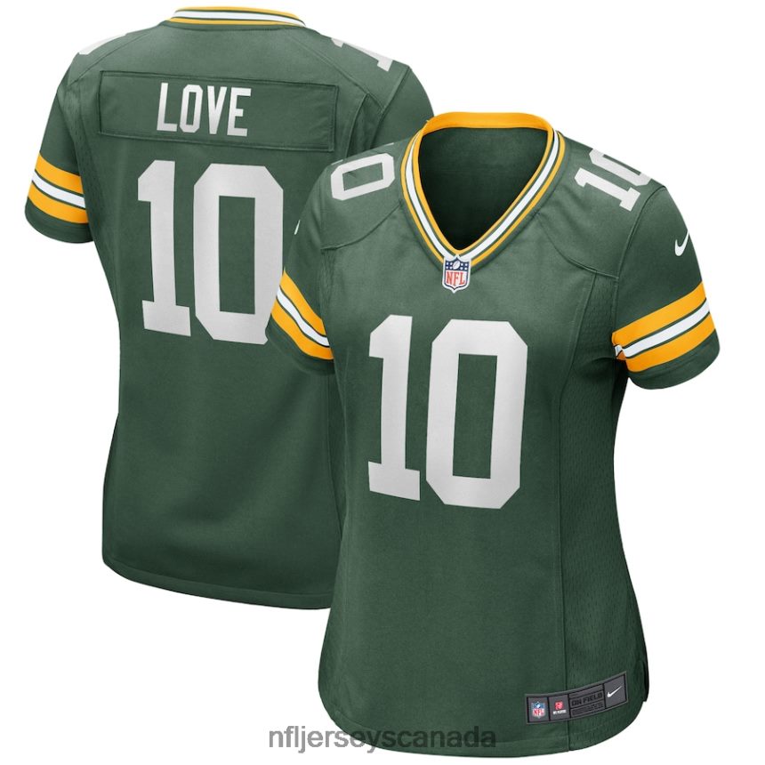 Women Green Bay Packers Jordan Love Nike Green Game Jersey Clothing NFL TBXFR6256
