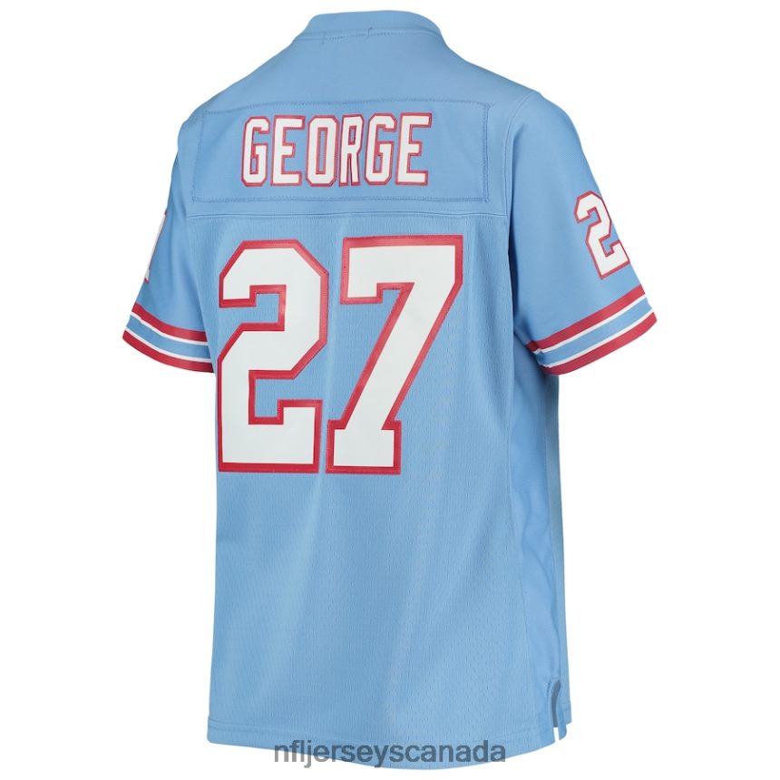 Women Houston Oilers Eddie George Mitchell  Ness Light Blue Legacy Replica Player Jersey Clothing NFL TBXFR63533