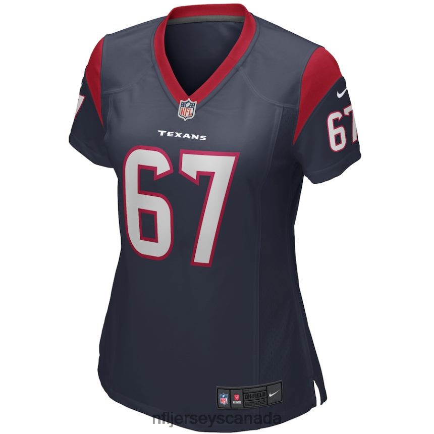 Women Houston Texans Charlie Heck Nike Navy Game Jersey Clothing NFL TBXFR66109