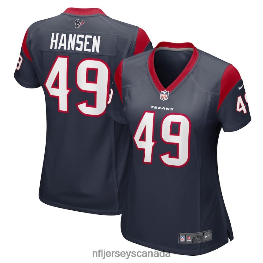 Women Houston Texans Jake Hansen Nike Navy Game Player Jersey Clothing NFL TBXFR65784