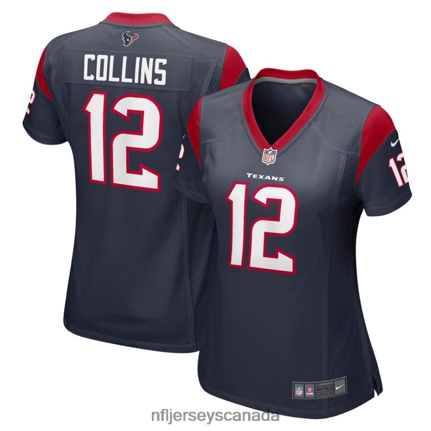 Women Houston Texans Nico Collins Nike Navy Game Jersey Clothing NFL TBXFR66963