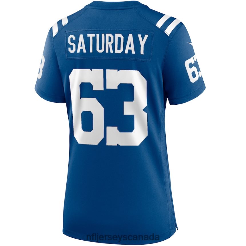Women Indianapolis Colts Jeff Saturday Nike Royal Game Retired Player Jersey Clothing NFL TBXFR63524