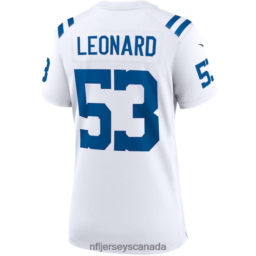 Women Indianapolis Colts Shaquille Leonard Nike White Game Player Jersey Clothing NFL TBXFR65347