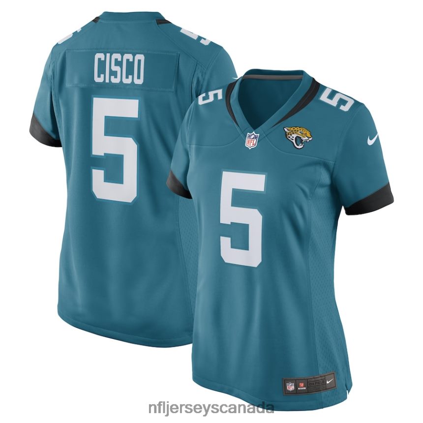 Women Jacksonville Jaguars Andre Cisco Nike Teal Game Player Jersey Clothing NFL TBXFR63729