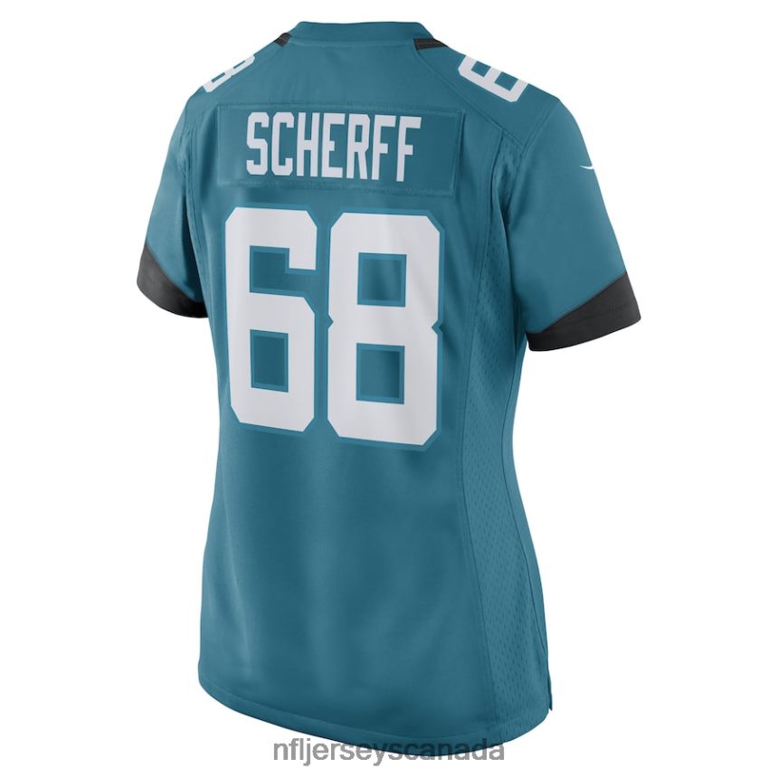 Women Jacksonville Jaguars Brandon Scherff Nike Teal Game Player Jersey Clothing NFL TBXFR64444
