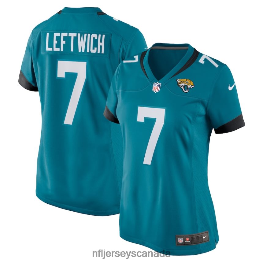 Women Jacksonville Jaguars Byron Leftwich Nike Teal Retired Player Game Jersey Clothing NFL TBXFR65298