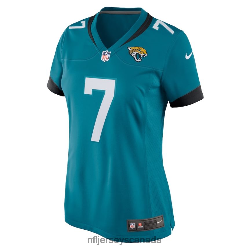 Women Jacksonville Jaguars Byron Leftwich Nike Teal Retired Player Game Jersey Clothing NFL TBXFR65298