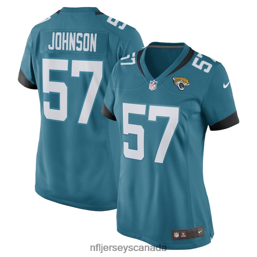 Women Jacksonville Jaguars Caleb Johnson Nike Teal Game Player Jersey Clothing NFL TBXFR64054