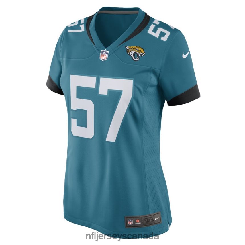 Women Jacksonville Jaguars Caleb Johnson Nike Teal Game Player Jersey Clothing NFL TBXFR64054
