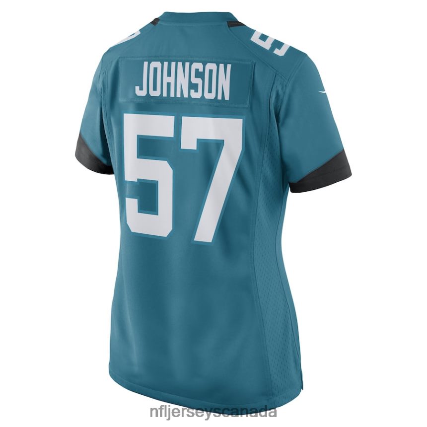 Women Jacksonville Jaguars Caleb Johnson Nike Teal Game Player Jersey Clothing NFL TBXFR64054