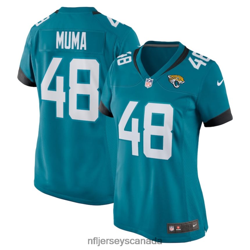 Women Jacksonville Jaguars Chad Muma Nike Teal Game Jersey Clothing NFL TBXFR62722