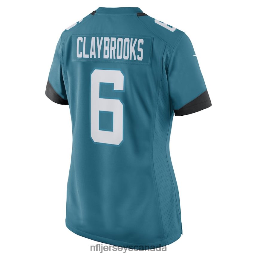 Women Jacksonville Jaguars Chris Claybrooks Nike Teal Game Player Jersey Clothing NFL TBXFR66985